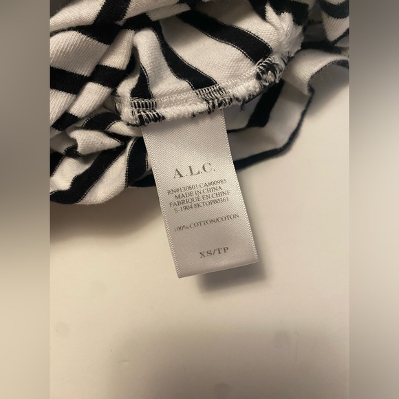 A.L.C. Black & White Stripe Crop Top Back Tie XS - Picture 4 of 5